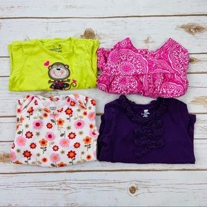 Baby Gap Carter’s Pink Purple Monkey Top Bundle